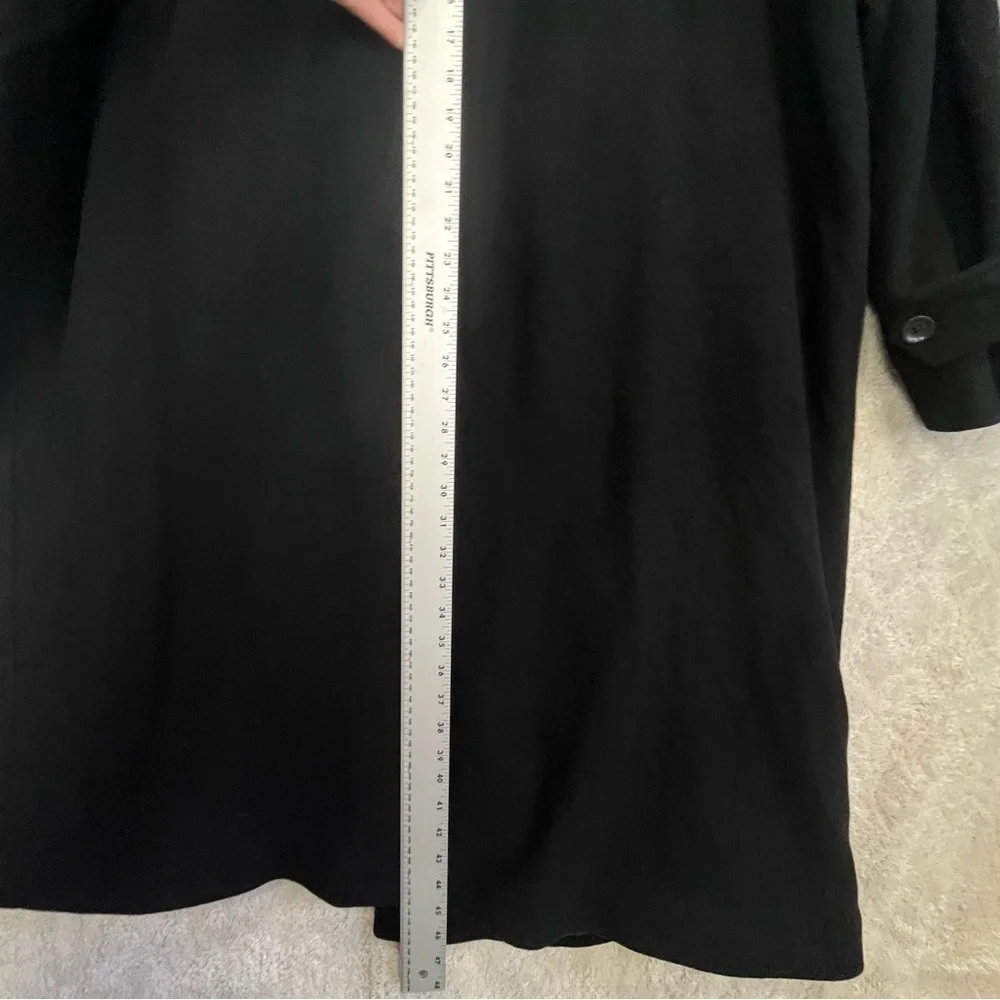 Nautica Men's Black Wool Cashmere Long Dress Coat Sz 46R Sport Classic Career
